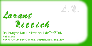 lorant mittich business card